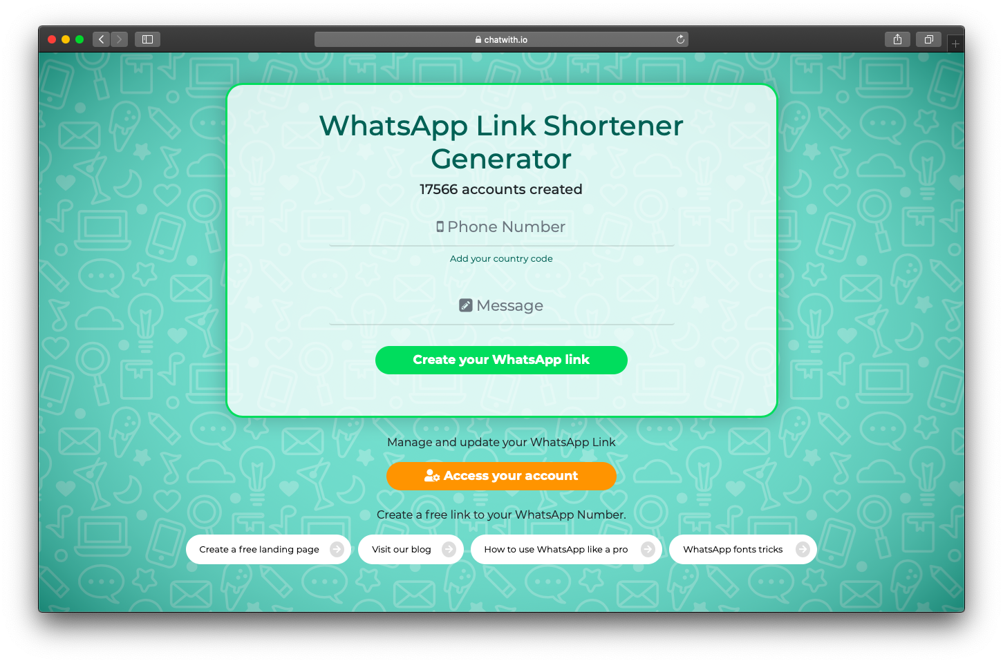 Create your WhatsApp Link