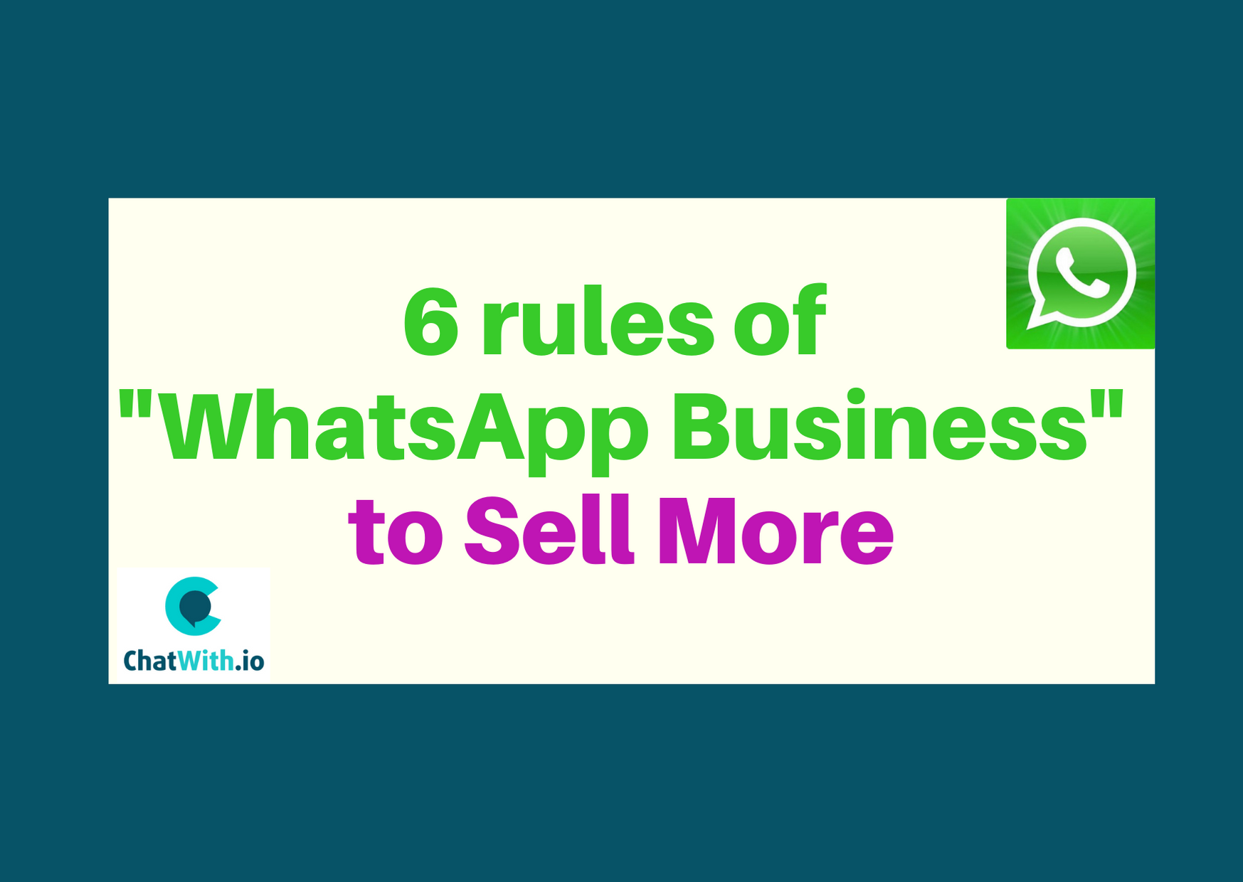 6 rules of whatsapp business